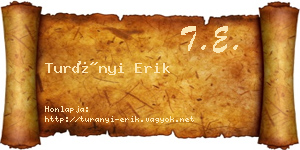 Turányi Erik névjegykártya